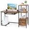 Gymax Computer Desk Gaming Writing Workstation w/ Movable Stand & Drawer Rustic Brown